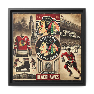 "Vintage Chicago Blackhawks" - Matte Canvas, Framed