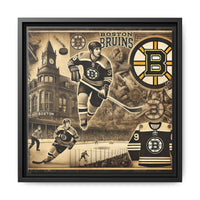 "Vintage Boston Bruins" - Matte Canvas, Framed