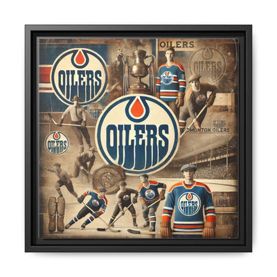 "Vintage Edmonton Oilers" - Matte Canvas, Framed