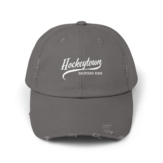 "Hockeytown Backyard Rink" -  Distressed Cap