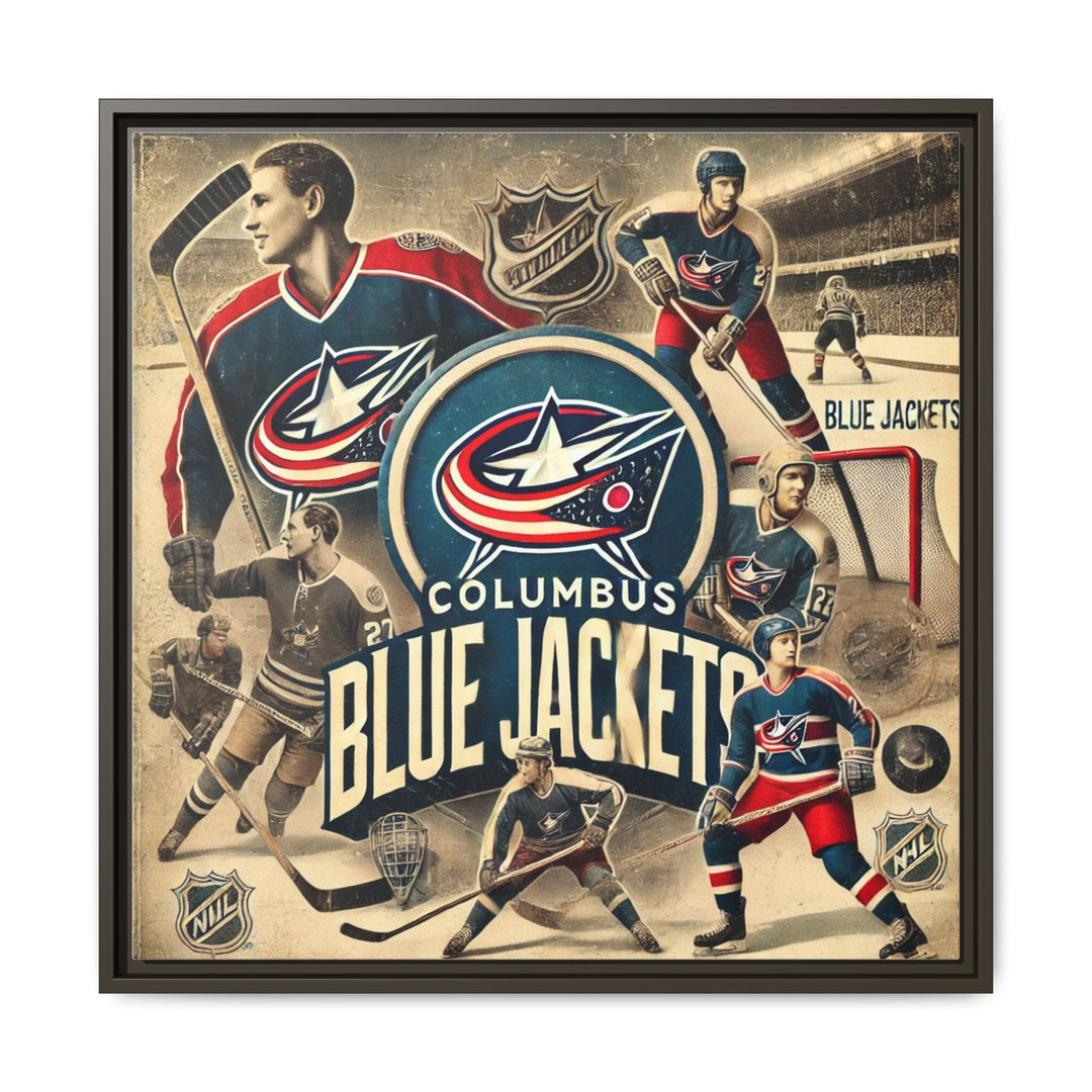 "Vintage Columbus Blue Jackets"  - Matte Canvas, Framed