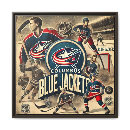 "Vintage Columbus Blue Jackets"  - Matte Canvas, Framed