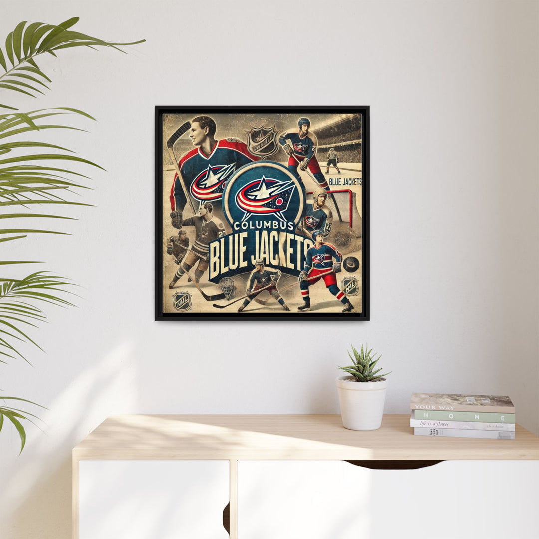 "Vintage Columbus Blue Jackets"  - Matte Canvas, Framed