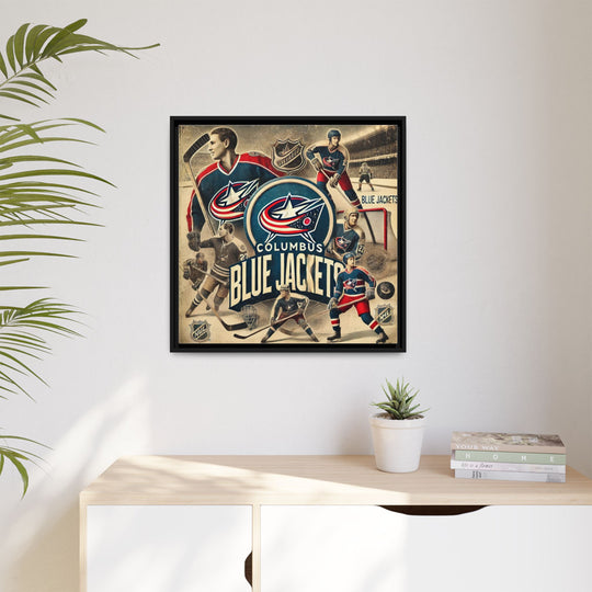 "Vintage Columbus Blue Jackets"  - Matte Canvas, Framed
