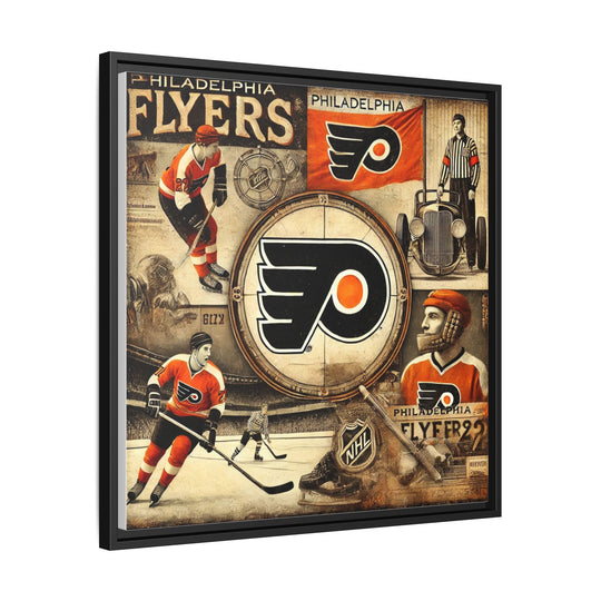 "Vintage Philadelphia Flyers"  - Matte Canvas, Framed