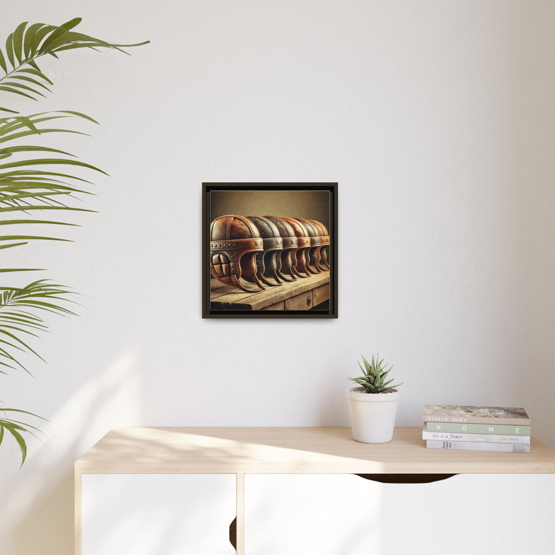 "Vintage Helmets  - Matte Canvas, Framed