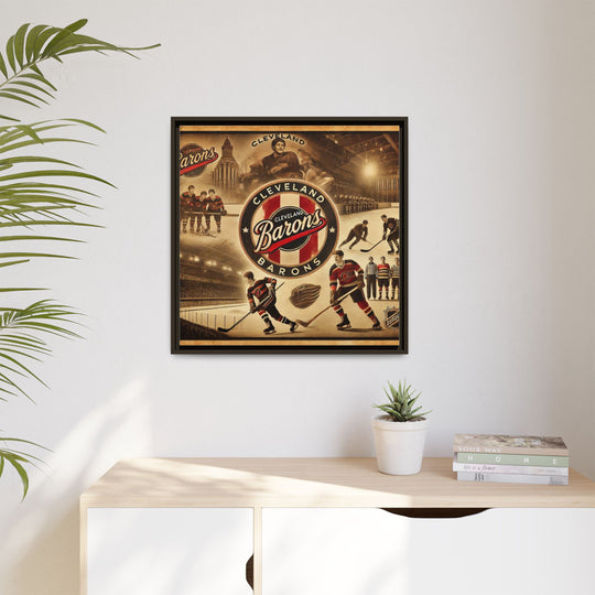 "Vintage Cleveland Barons"  - Matte Canvas, Framed