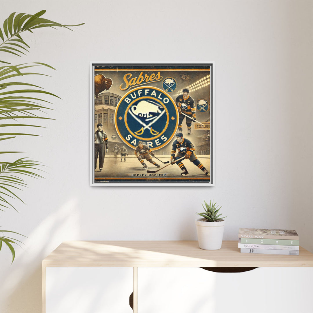 "Vintage Buffalo Sabres"  - Matte Canvas, Framed