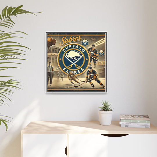 "Vintage Buffalo Sabres"  - Matte Canvas, Framed