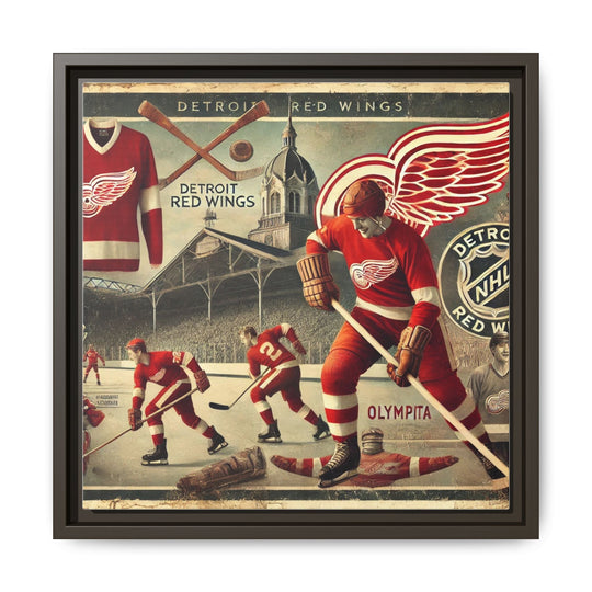 "Vintage Detroit Red Wings"  - Matte Canvas, Framed