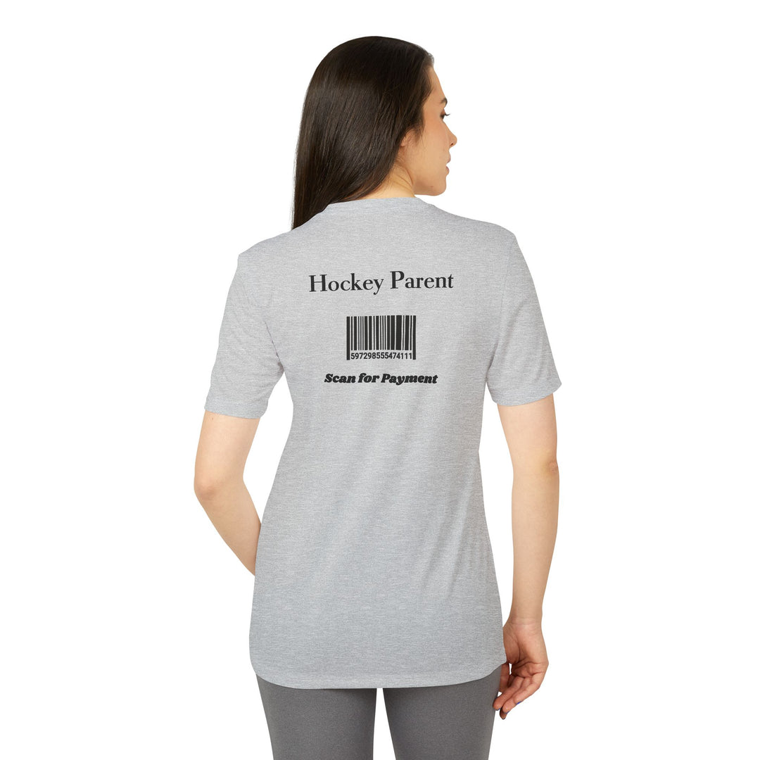 "Hockey Parent, Scan For Payment" - adidas Sport T-shirt