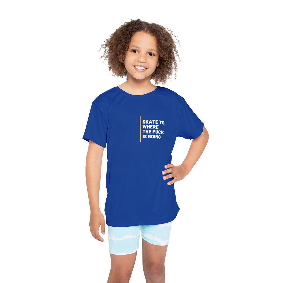 "Skate To Wear The Puck Is Going" - Kids Sports T-Shirt