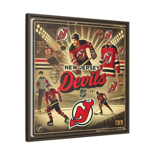 "Vintage New Jersey Devils"  - Matte Canvas, Framed