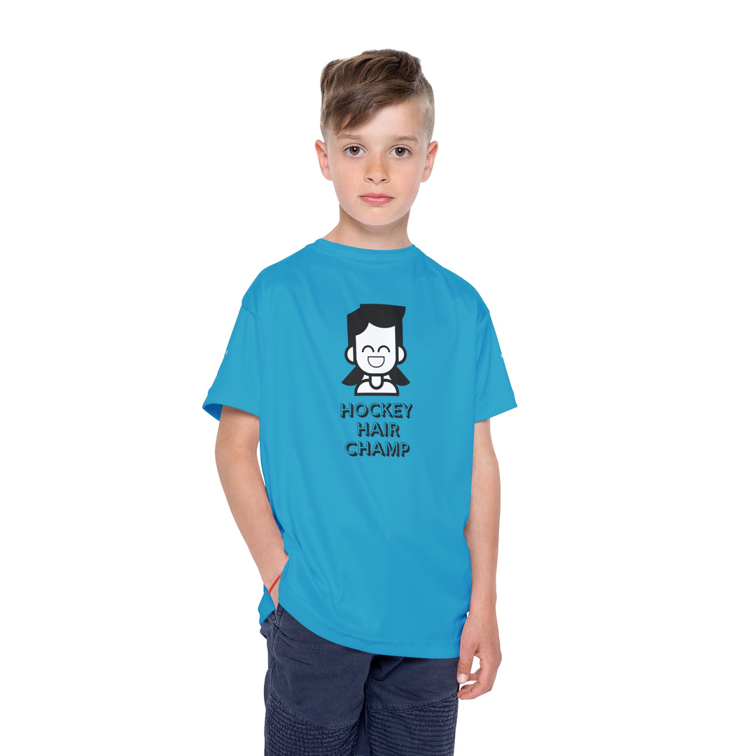 "Hockey Hair Champ" - Kids Sports T-Shirt