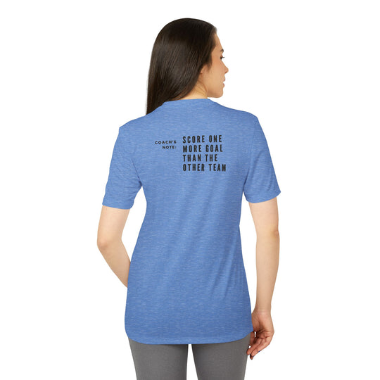 "Coaches Note: Score One More Time" - adidas Sport T-shirt