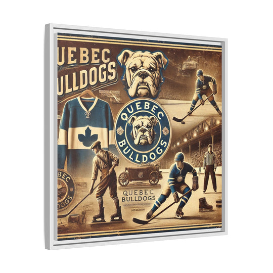 "Vintage Quebec Bulldogs"  - Matte Canvas, Framed