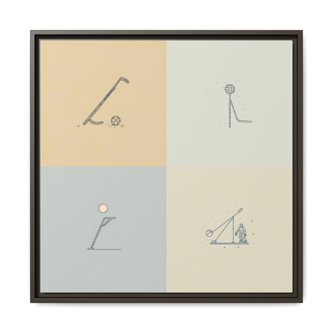 "Ball & Hockey"  - Matte Canvas, Framed