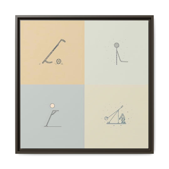 "Ball & Hockey"  - Matte Canvas, Framed