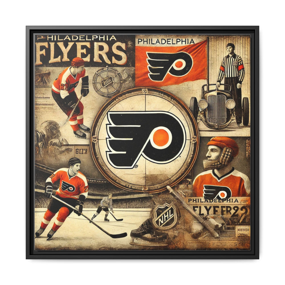 "Vintage Philadelphia Flyers"  - Matte Canvas, Framed