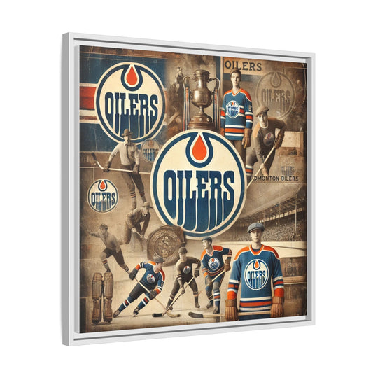 "Vintage Edmonton Oilers"  - Matte Canvas, Framed