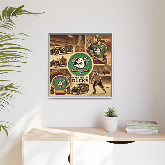 "Vintage Anaheim Ducks"  - Matte Canvas, Framed