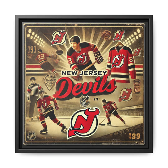 "Vintage New Jersey Devils"  - Matte Canvas, Framed