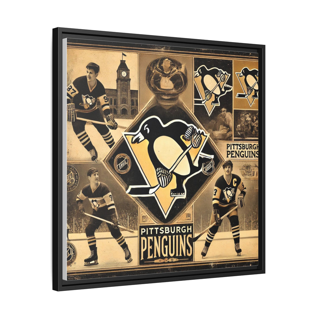 "Vintage Pittsburgh Penguins"  - Matte Canvas, Framed