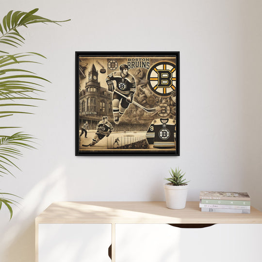 "Vintage Boston Bruins"  - Matte Canvas, Framed