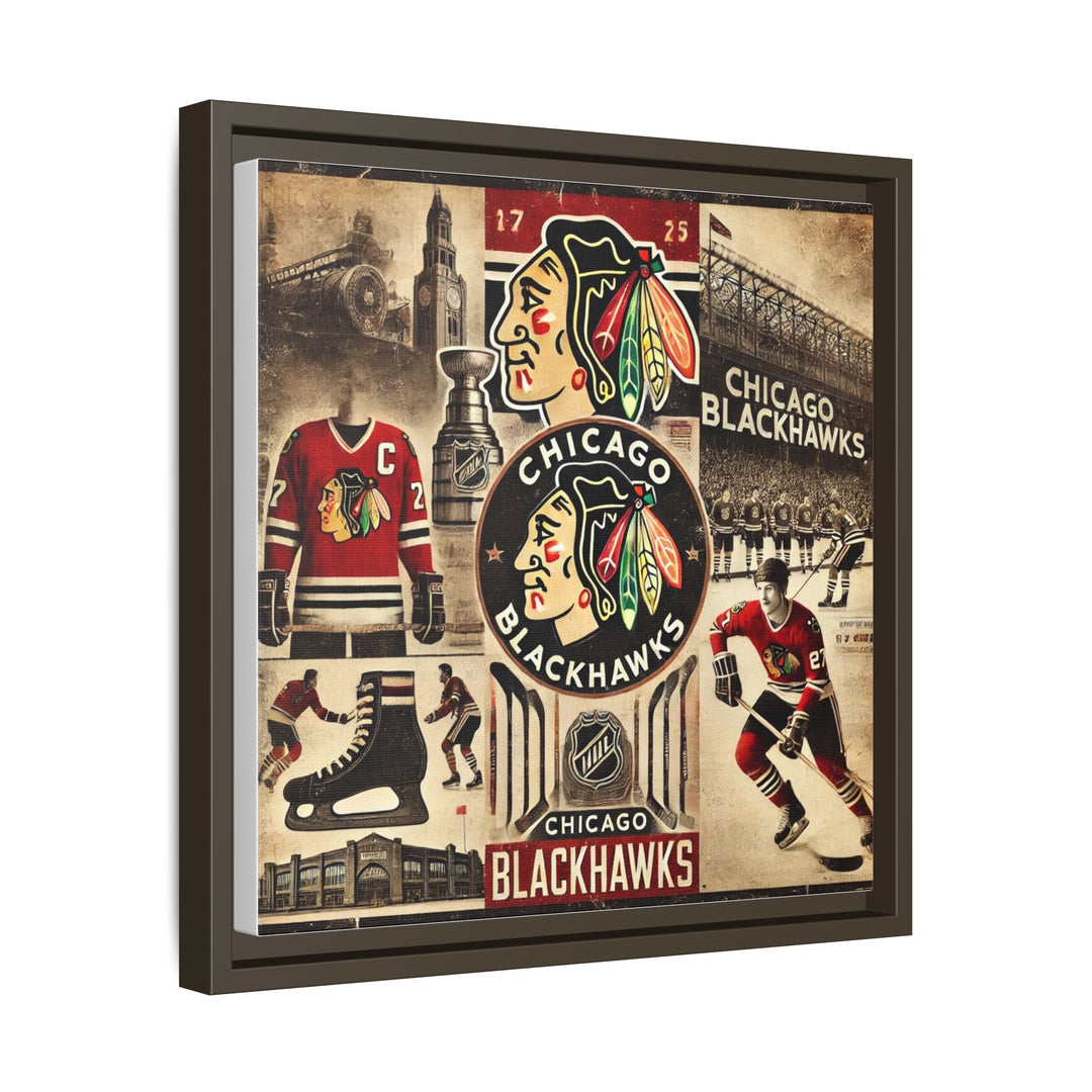 "Vintage Chicago Blackhawks"  - Matte Canvas, Framed