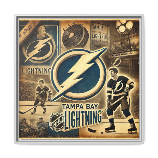 "Vintage Tampa Bay Lightning"  - Matte Canvas, Framed