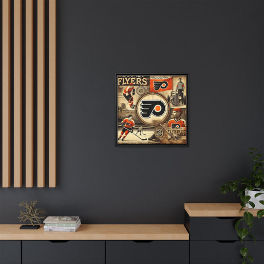 "Vintage Philadelphia Flyers"  - Matte Canvas, Framed