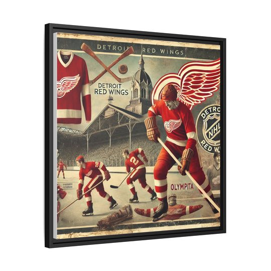 "Vintage Detroit Red Wings"  - Matte Canvas, Framed