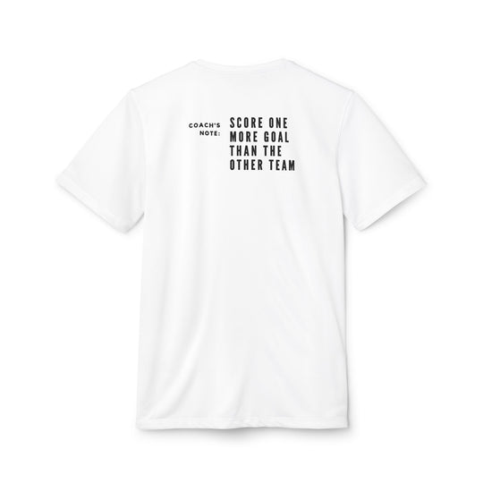 "Coaches Note: Score One More Time" - adidas Sport T-shirt