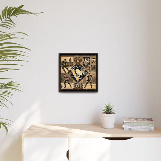 "Vintage Pittsburgh Penguins"  - Matte Canvas, Framed