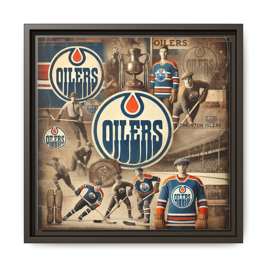 "Vintage Edmonton Oilers"  - Matte Canvas, Framed