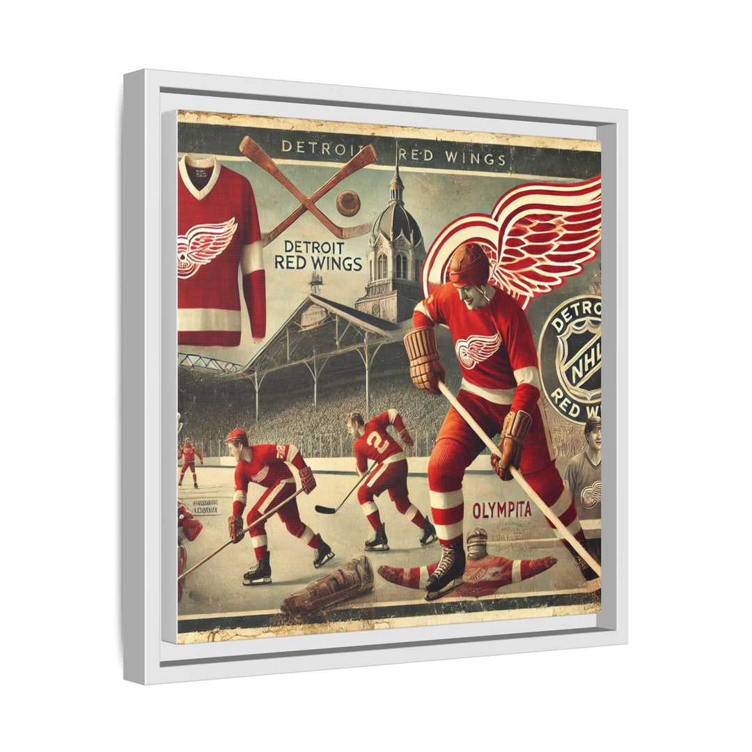 "Vintage Detroit Red Wings"  - Matte Canvas, Framed