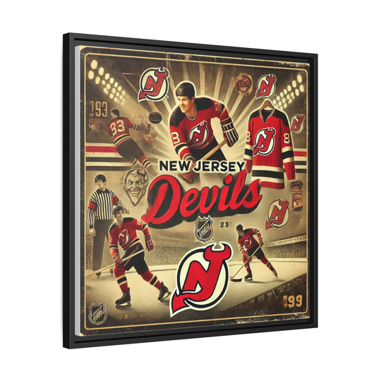 "Vintage New Jersey Devils"  - Matte Canvas, Framed