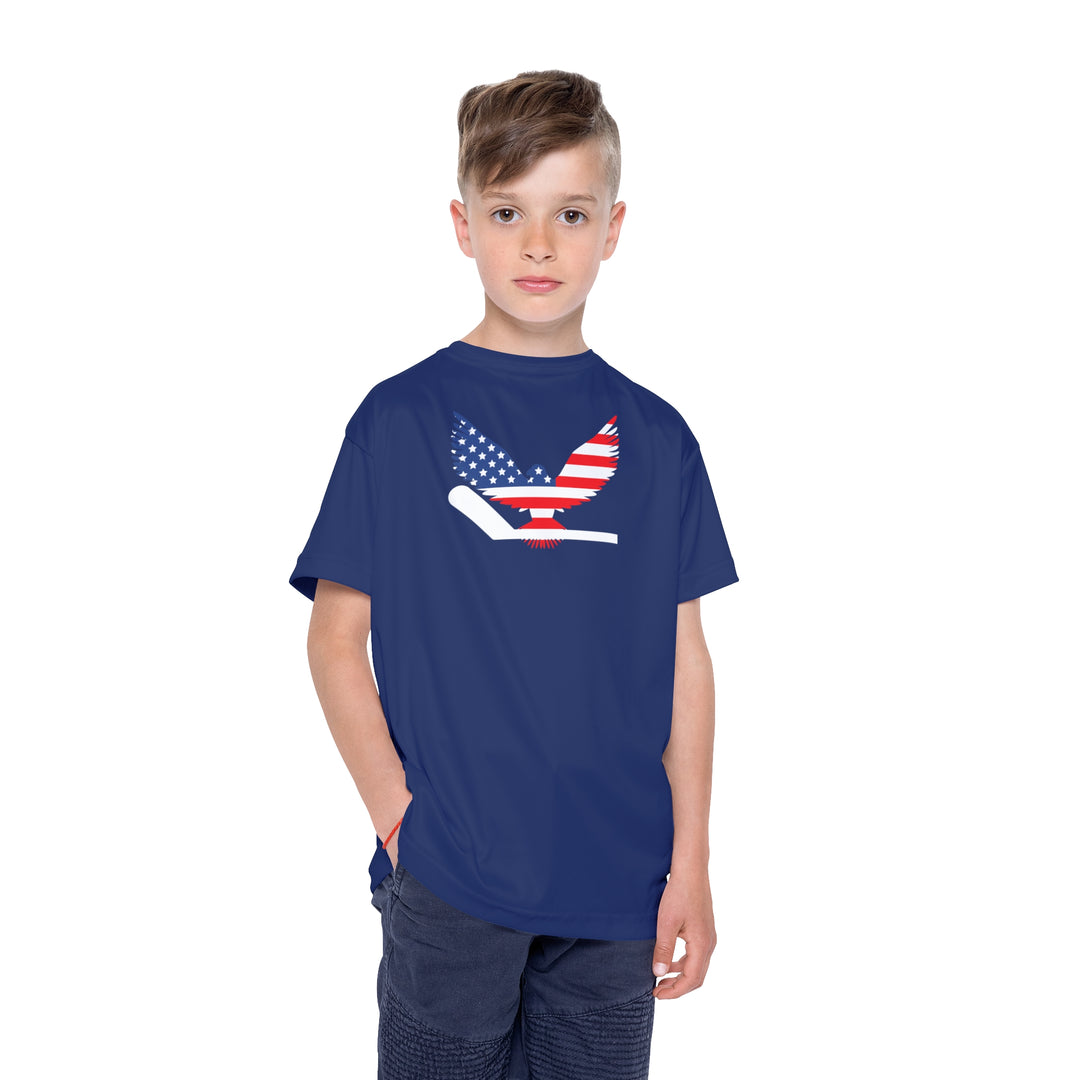 "Eagle USA Stick" - Kids Sports T-Shirt