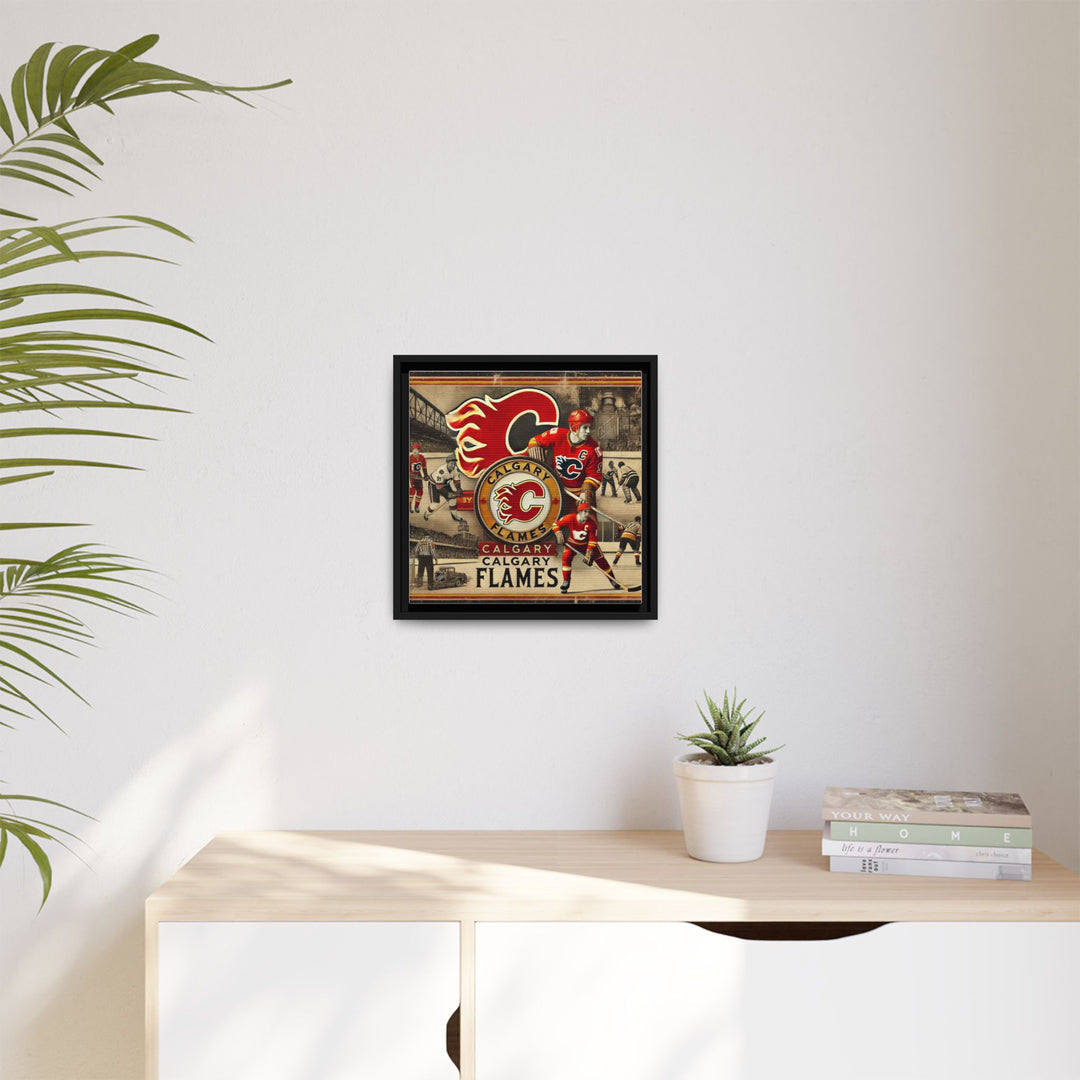 "Vintage Calgary Flames"  - Matte Canvas, Framed