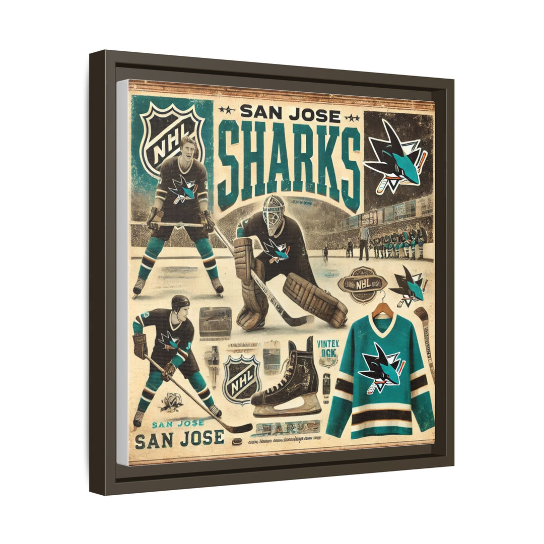 "Vintage San Jose Sharks"  - Matte Canvas, Framed