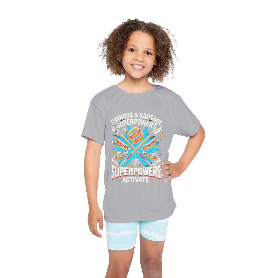 "Superpowers Activate" - #2 Kids Sports T-Shirt