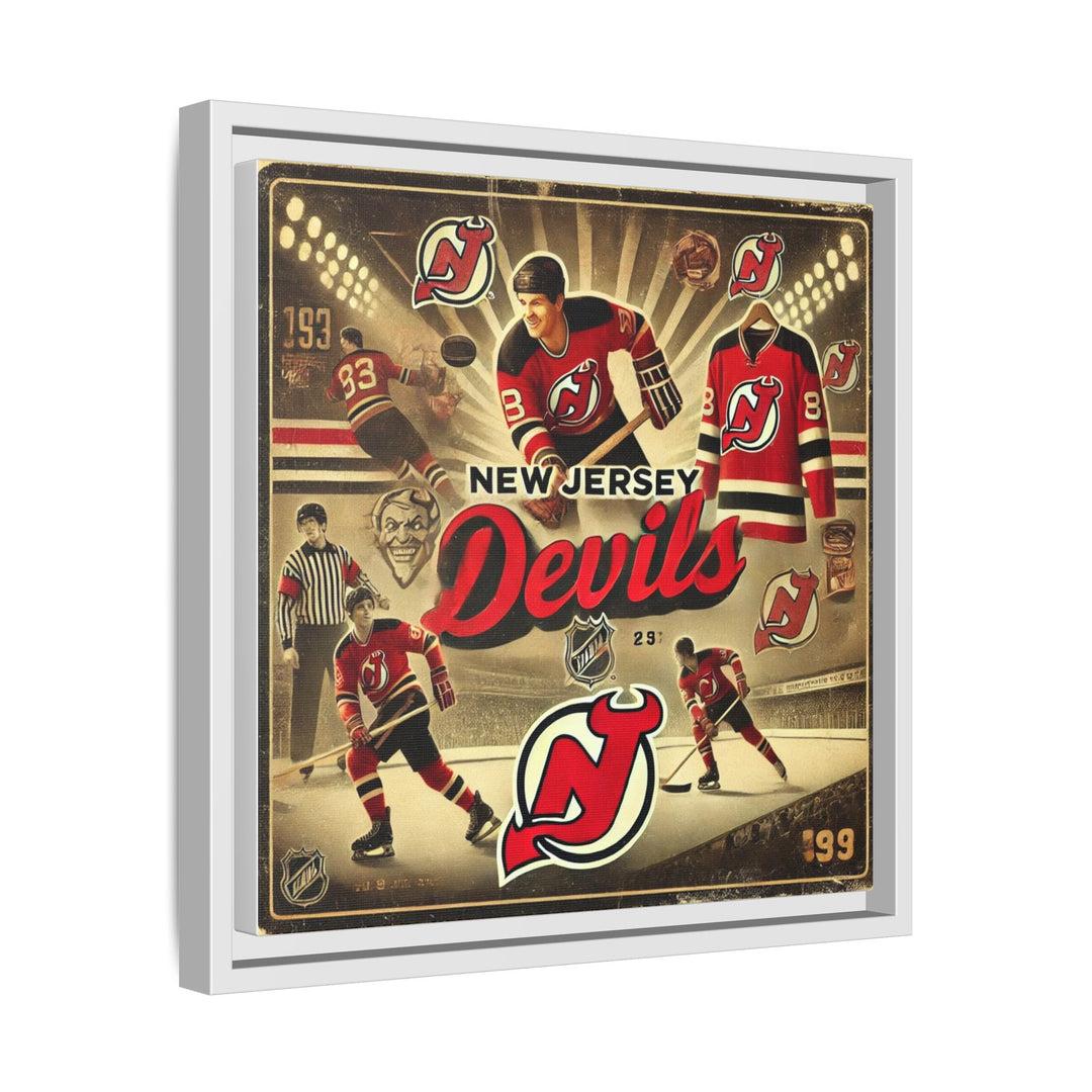 "Vintage New Jersey Devils"  - Matte Canvas, Framed