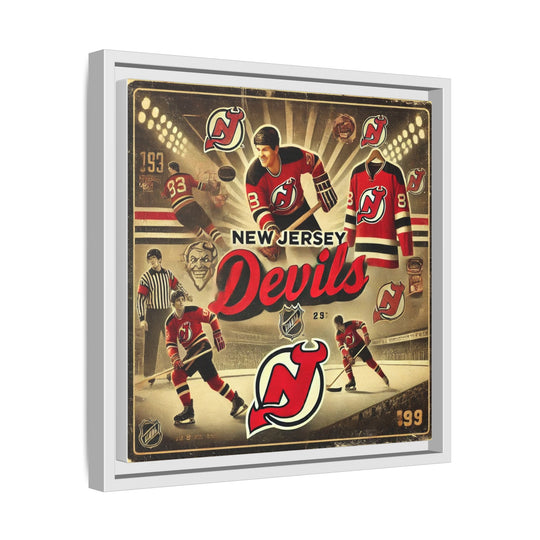"Vintage New Jersey Devils"  - Matte Canvas, Framed