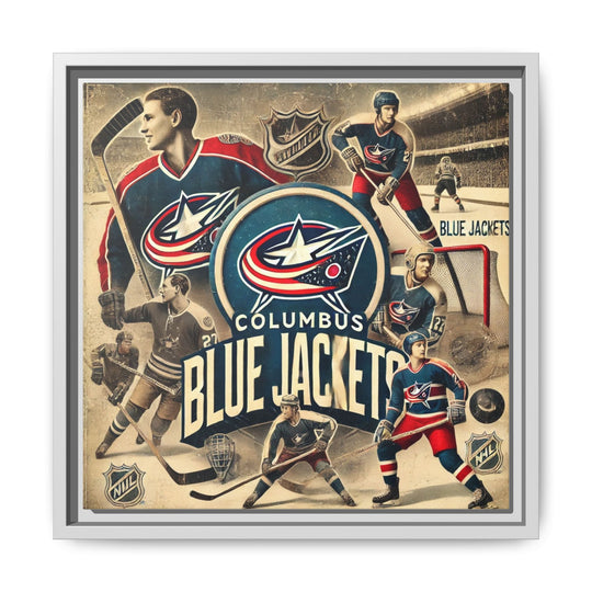 "Vintage Columbus Blue Jackets"  - Matte Canvas, Framed