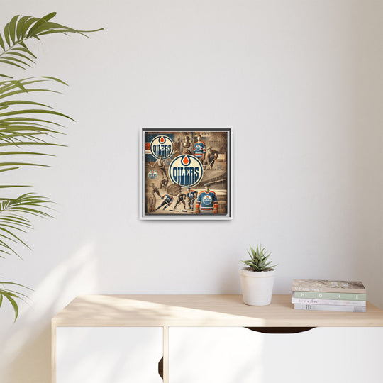 "Vintage Edmonton Oilers"  - Matte Canvas, Framed