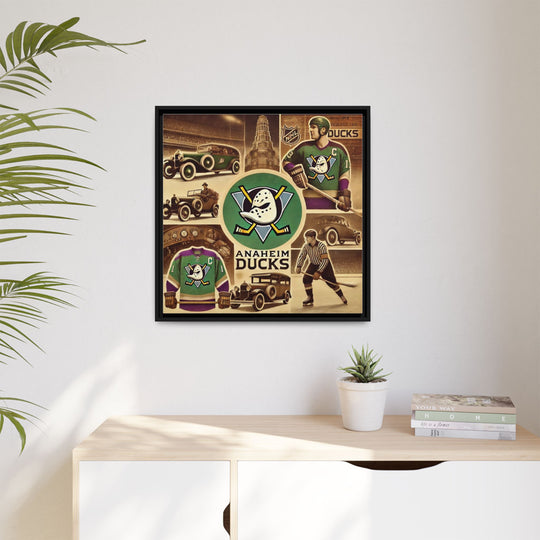 "Vintage Anaheim Ducks"  - Matte Canvas, Framed