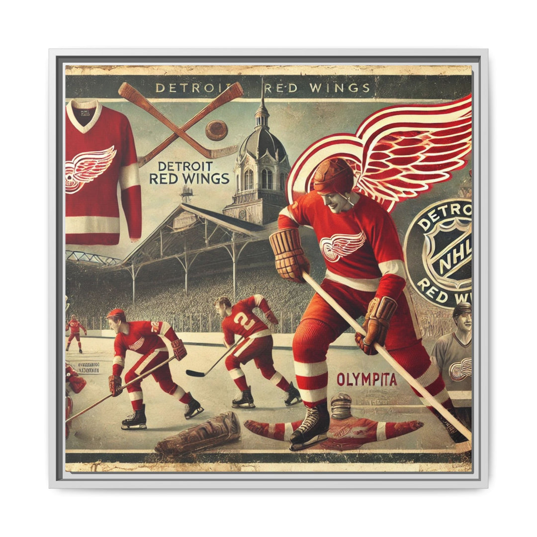 "Vintage Detroit Red Wings"  - Matte Canvas, Framed