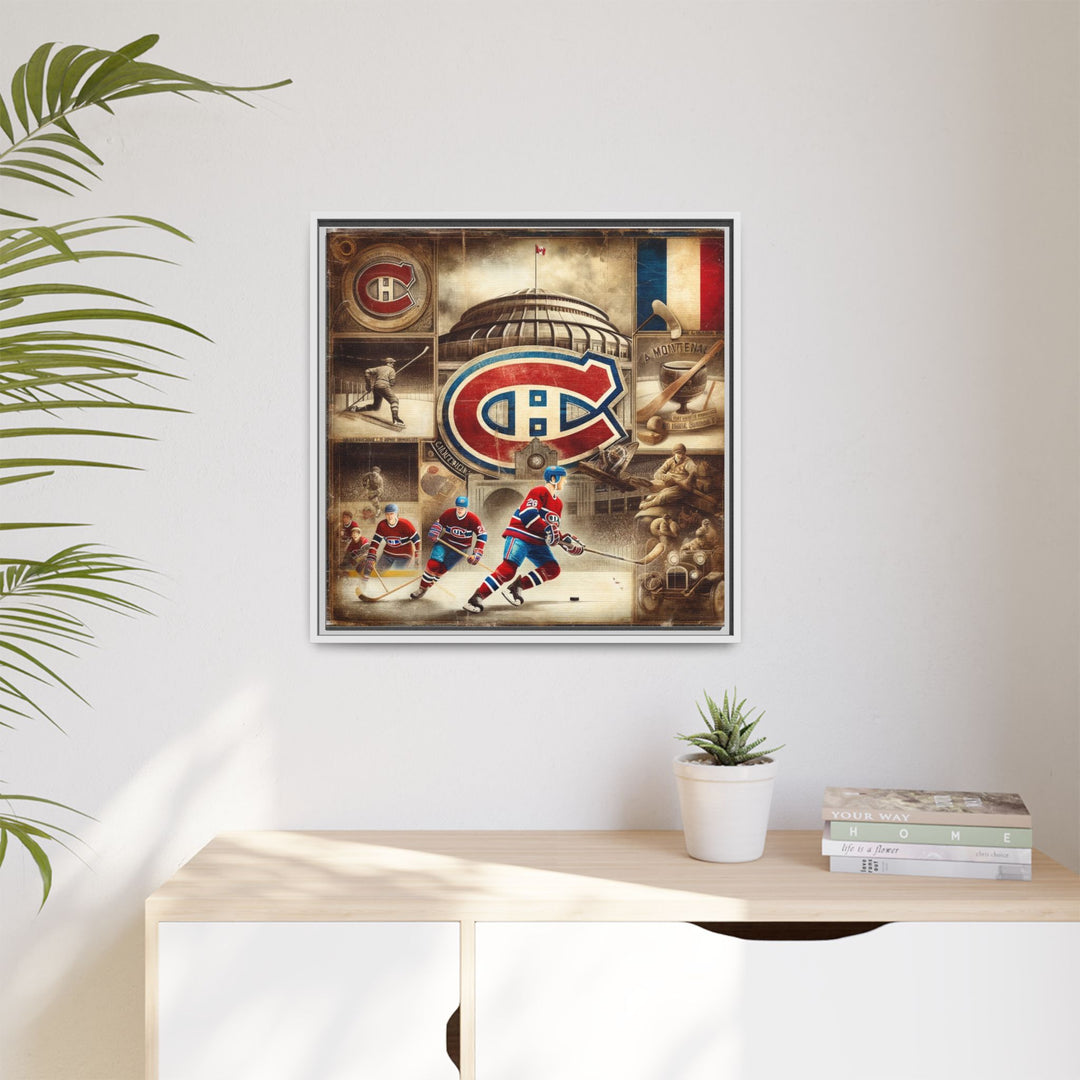 "Vintage Montreal Canadiens"  - Matte Canvas, Framed