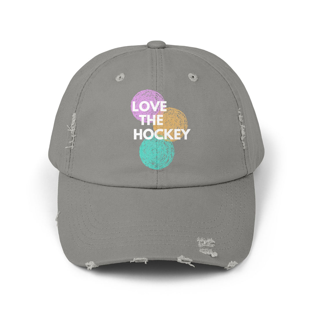 "Love The Hockey" -  Distressed Cap