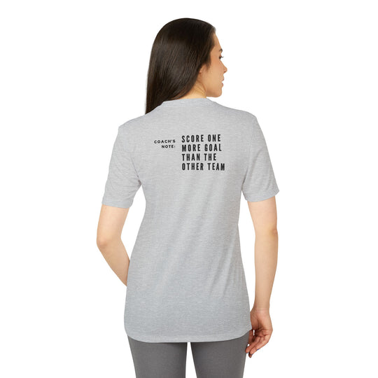 "Coaches Note: Score One More Time" - adidas Sport T-shirt